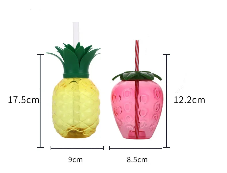 Plastic Pineapple Cup Birthday Decorations Wedding Straws Party Supplies Tropical Summer Beach Centerpiece Swimming Pool Event Peaceful Pleasures Health and Wellness