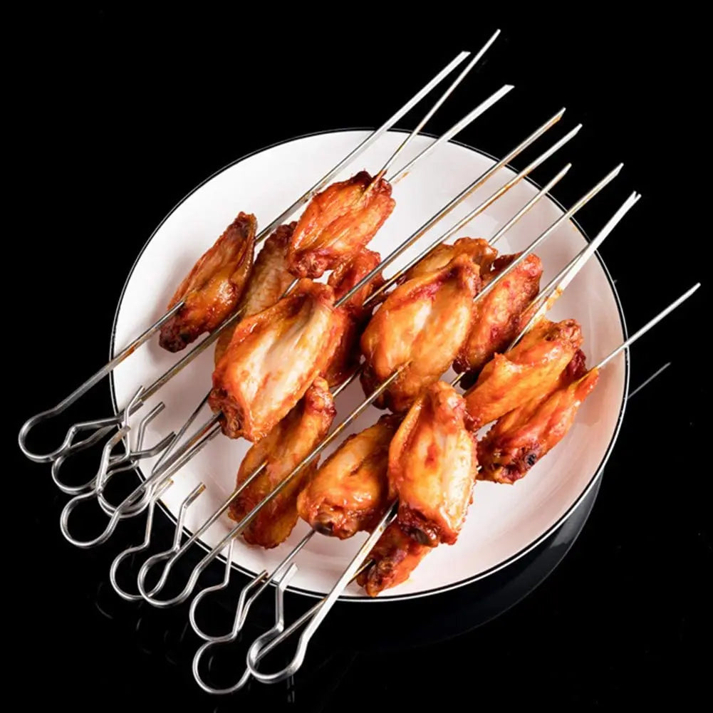 A36T-BBQ Steel Metal Roaster Rotisserie Skewers Needle Cage Oven Kebab Maker Grill Peaceful Pleasures Health and Wellness