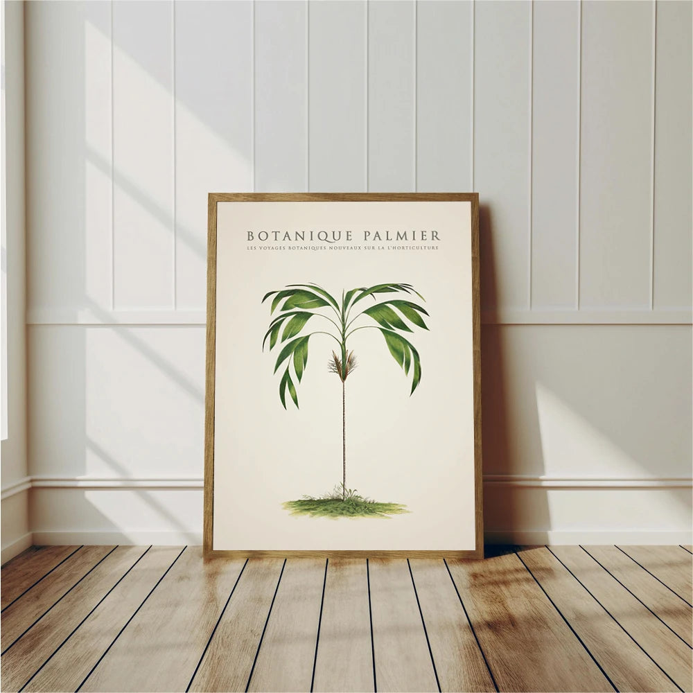 Tropical Palm & Banana Tree Vintage Botanical Canvas Wall Art Botanical Canvas Print Peaceful Pleasures Health and Wellness