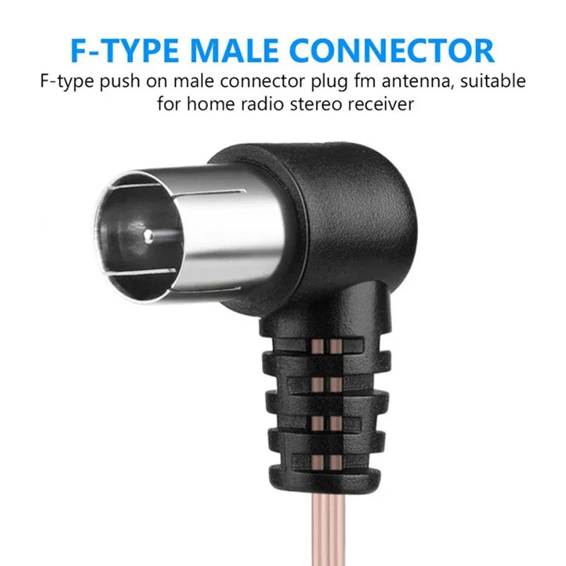 2m FM Dipole Antenna 75 Ohm F-Type 520-1710MHz Stereo