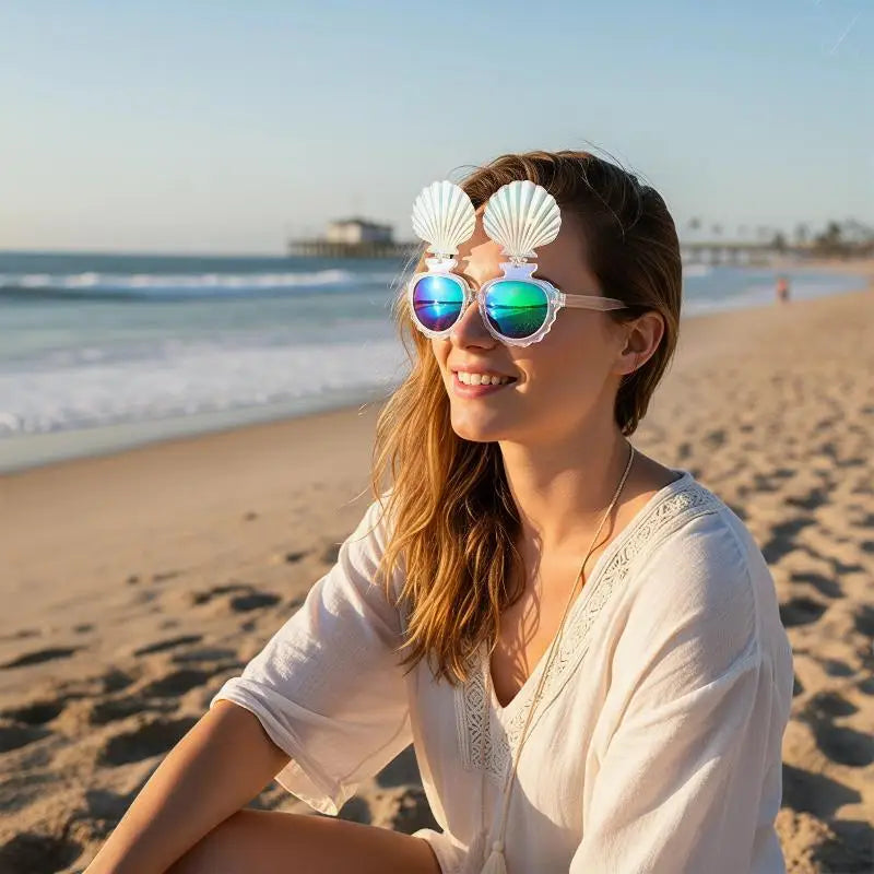 Shell Sunglasses – Hawaii Beach Party UV400 Photo Props
