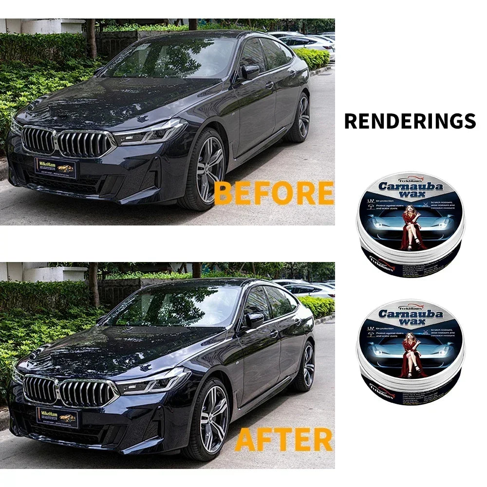 Car Wax Crystal Plating Set Hard Auto Wax Paint Care Coating Tiny Scratch Repair Car Polisher With Sponge Car Accessories Peaceful Pleasures Health and Wellness