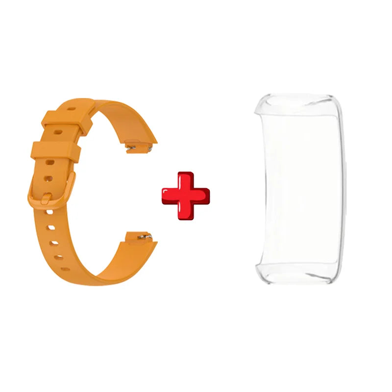 2-in-1 TPU Case & Silicone Strap for Fitbit Inspire 3 Peaceful Pleasures Health and Wellness Orange
