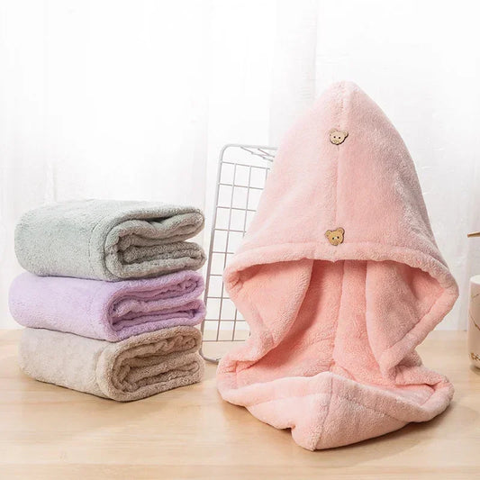 2-Pack Pink Microfibre Quick Dry Hair Towel Wrap for Women Microfibre Hair Wrap Peaceful Pleasures Health and Wellness