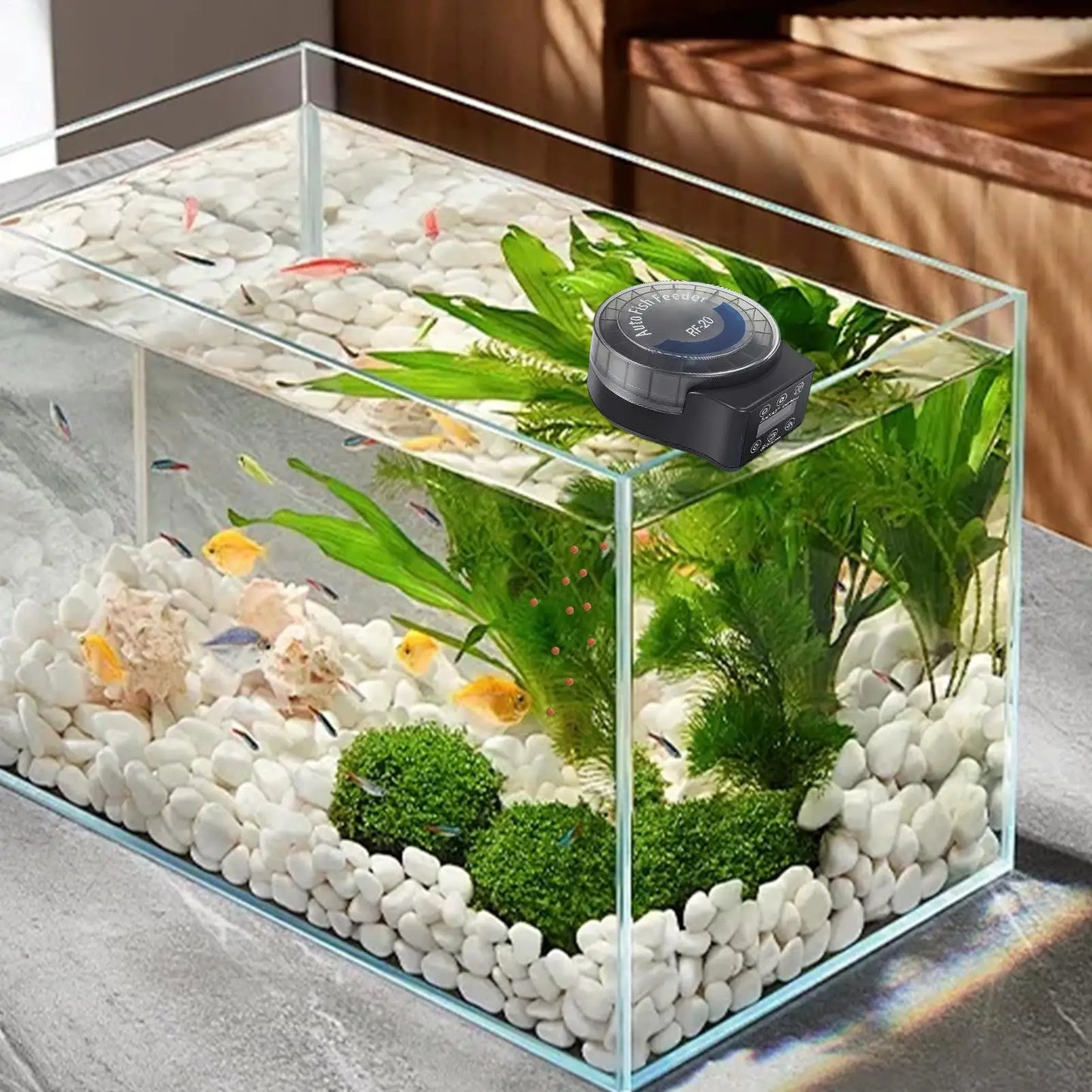 Fish Automatic Feeder 21-Compartment 6 Timers Aquarium Food Dispenser Fish Tank Smart Feeder For Turtle Betta Tetrasfrog Axolotl Peaceful Pleasures Health and Wellness