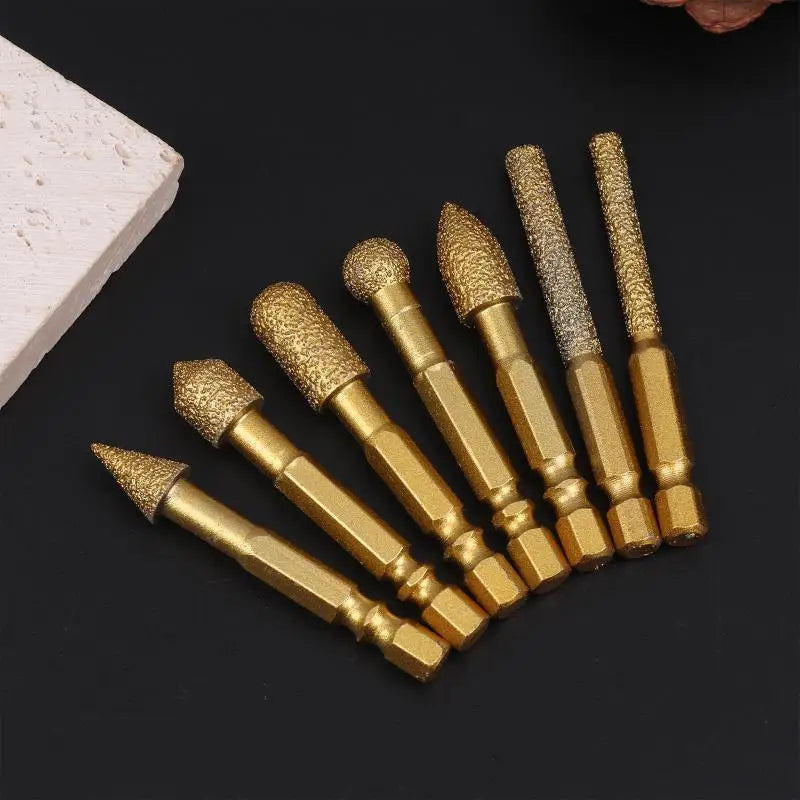 3/7pcs Diamond Grinding Head Tile Rotary File Polishing Head For Iron, Stainless Steel, Ceramic, Tile Peaceful Pleasures Health and Wellness