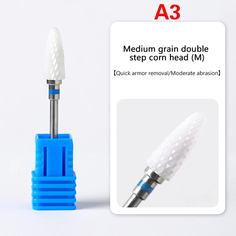 Ceramic Milling Cutter Nail Drill Bit Electric Manicure Pedicure Mill Bits Machine Files Nail Art Tools Equipment Peaceful Pleasures Health and Wellness A3