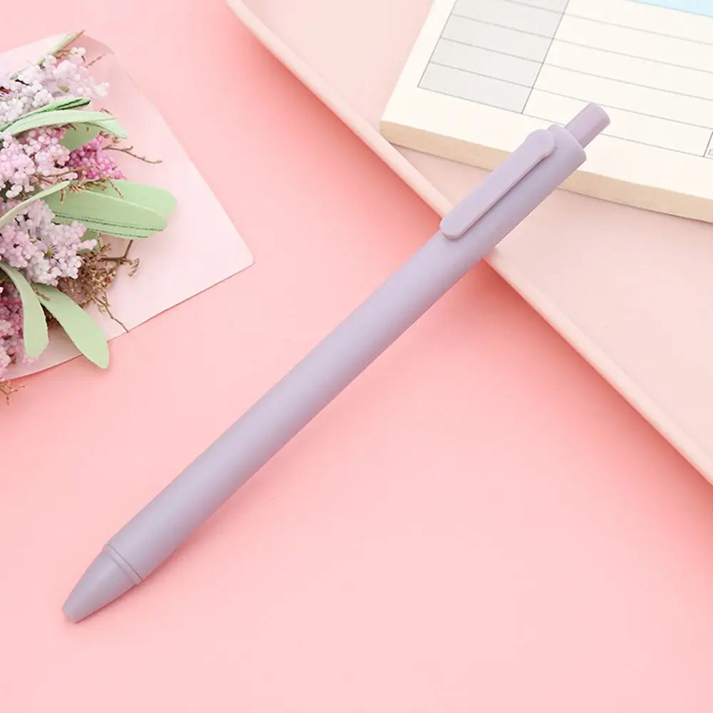 Smooth Office Gift 0.5mm Fine Funny Pens Press Pen Student Stationery Black Ink Pens Sign Pen Macaron Pens Manual Gel Pens Peaceful Pleasures Health and Wellness grey-1PC