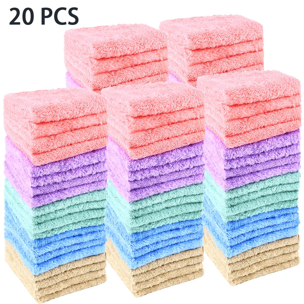 20pcs Soft Absorbent Solid Color Washcloths Gentle on Quick Drying Compact Square Towels for Home Bathroom Bathroom Peaceful Pleasures Health and Wellness