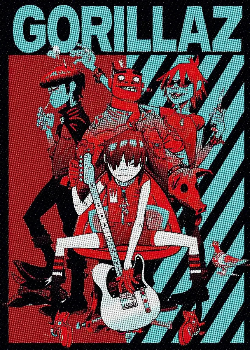 Gorillaz Canvas Wall Art Poster | Hip Hop Music Fan Decor