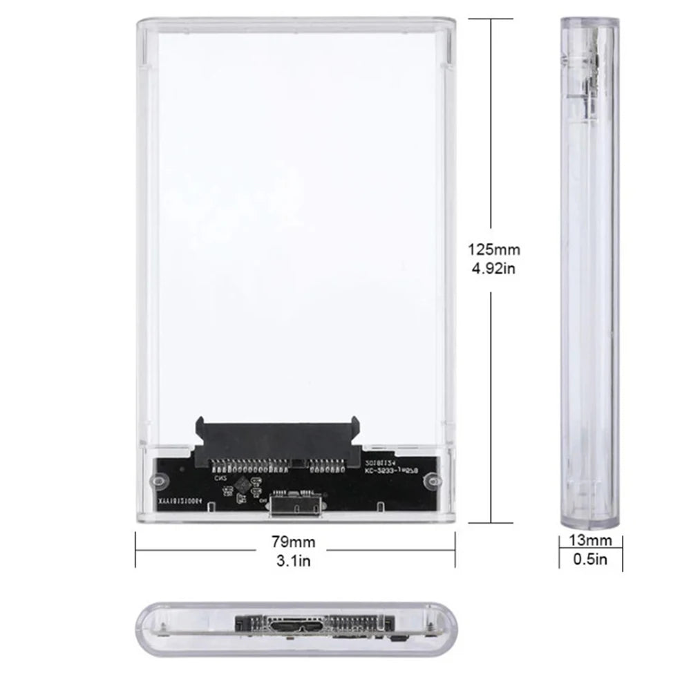 Transparent External Hard Drive 2.5 Inch HDD SSD Case Micro-b To USB3.1 4TB Drive Housing Compatible UASP SATA III Laptop Peaceful Pleasures Health and Wellness