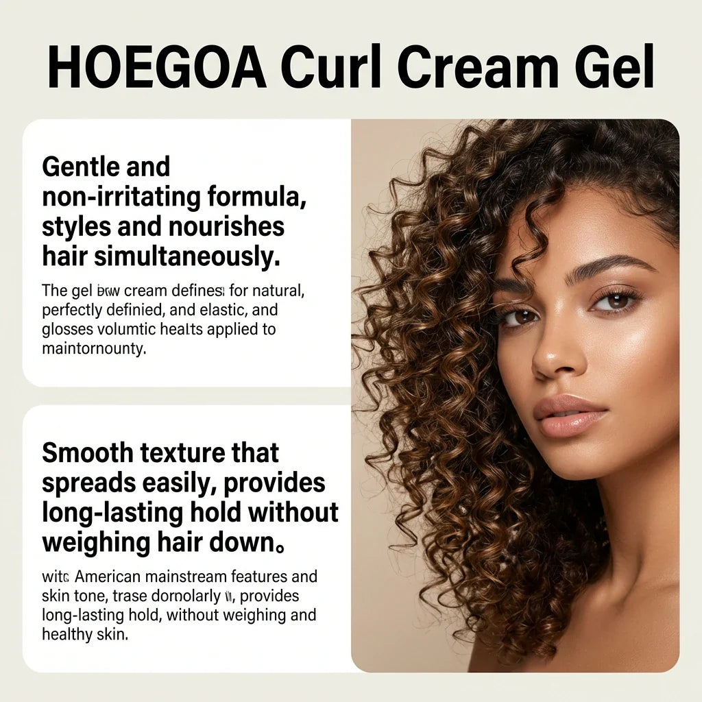 HOEGOA 3-in-1 Curl Styling Cream Gel – Bouncy, Frizz-Free Curls