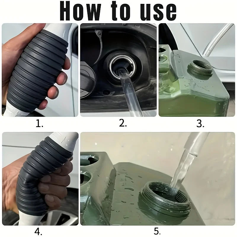 1 Set of Portable Suction Pump Equipped with Flexible Pvc Hose, Ideal for Transferring Gas, Oil, Water, and Fuel; Car Emergency Oil Extractor; Manual Oil Pump; Siphon Pipe; Siphon Pump; Water and Oil Extractor; Urea Oil Pipe Peaceful Pleasures Health and Wellness