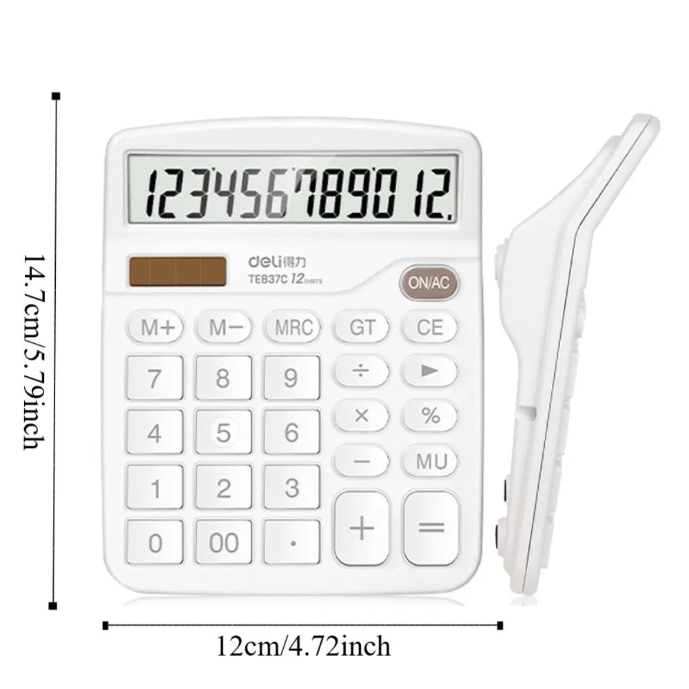 12-Digit Dual Power Calculator – Candy Color, Solar & Battery