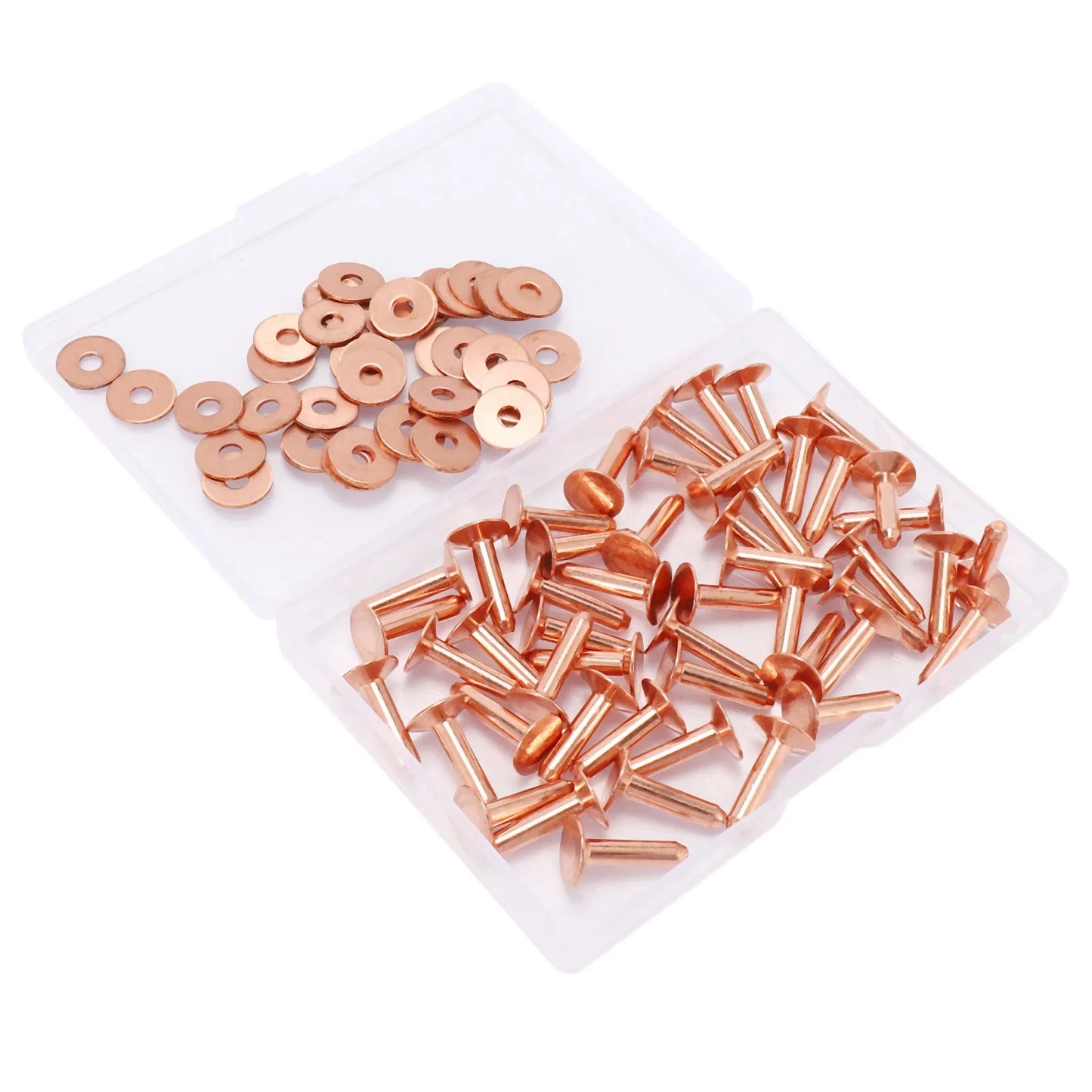 A36T-50 Sets Copper Rivets And Burrs, Copper Rivets For Leather For Belts Wallets Collars Leather DIY Craft Supplies Peaceful Pleasures Health and Wellness