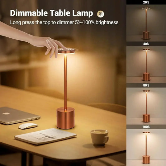Touch Sensor LED Table Lamp Rechargeable Desk Lamp 3Colors Adjustable Bedside Creative Ambient Light Bar Room Decor Light Peaceful Pleasures Health and Wellness