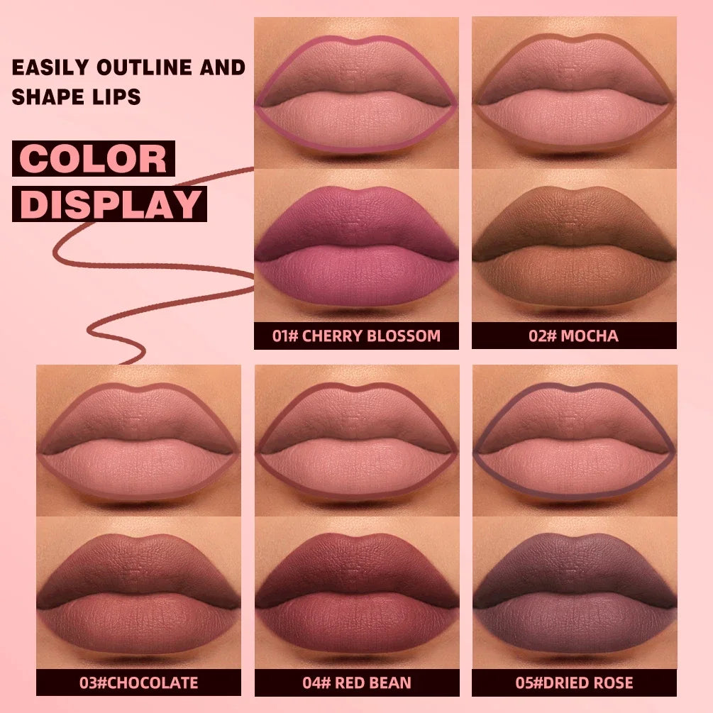 QIBEST Ultra-Precise Waterproof Lip Liner High Pigment Smooth Sweatproof Long-Lasting Wear For Perfect Lip Contour Pen Makeup Peaceful Pleasures Health and Wellness