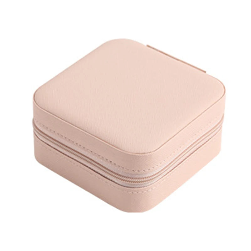 Mini Jewelry Storage Box Multifunctional Travel Jewelry Organizer Case for Stud Earrings Rings Necklaces Bracelets Peaceful Pleasures Health and Wellness Pink