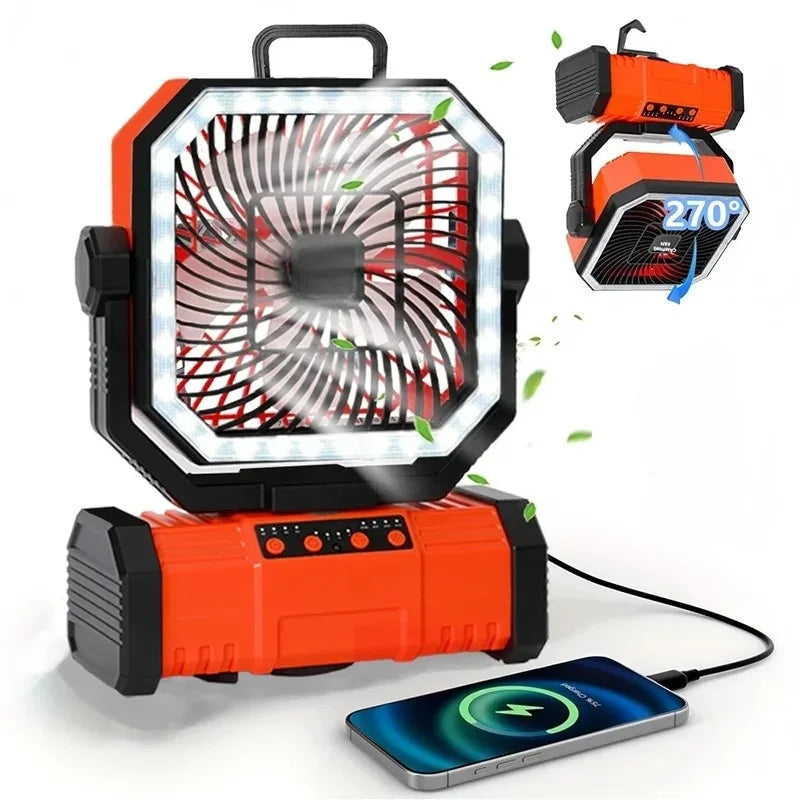 RTONTR Portable Camping Fan | Remote, Silent & Phone Charging