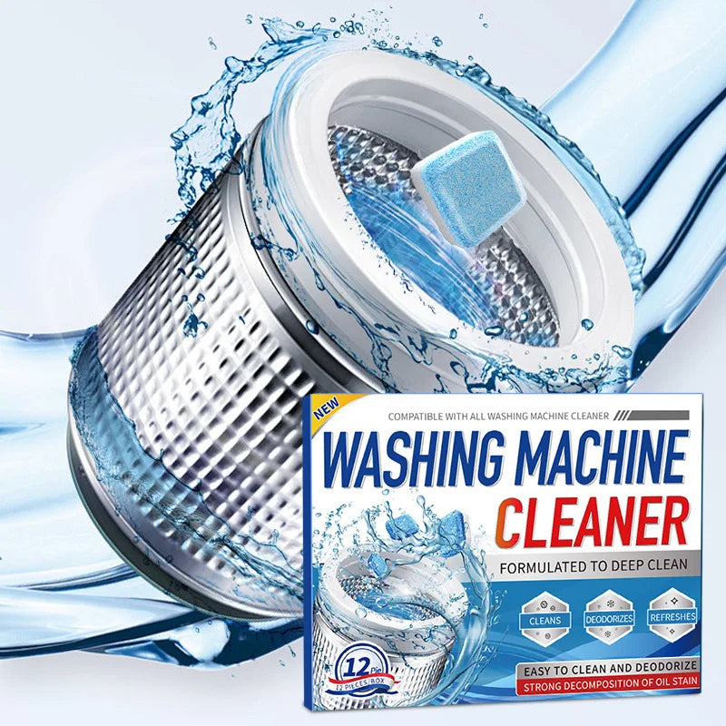 Washing Machine Cleaner Tablets 12/24 Pieces Deep Cleaning Effervescent Tablets For Front And Top Load Washers Removes Odor And Peaceful Pleasures Health and Wellness