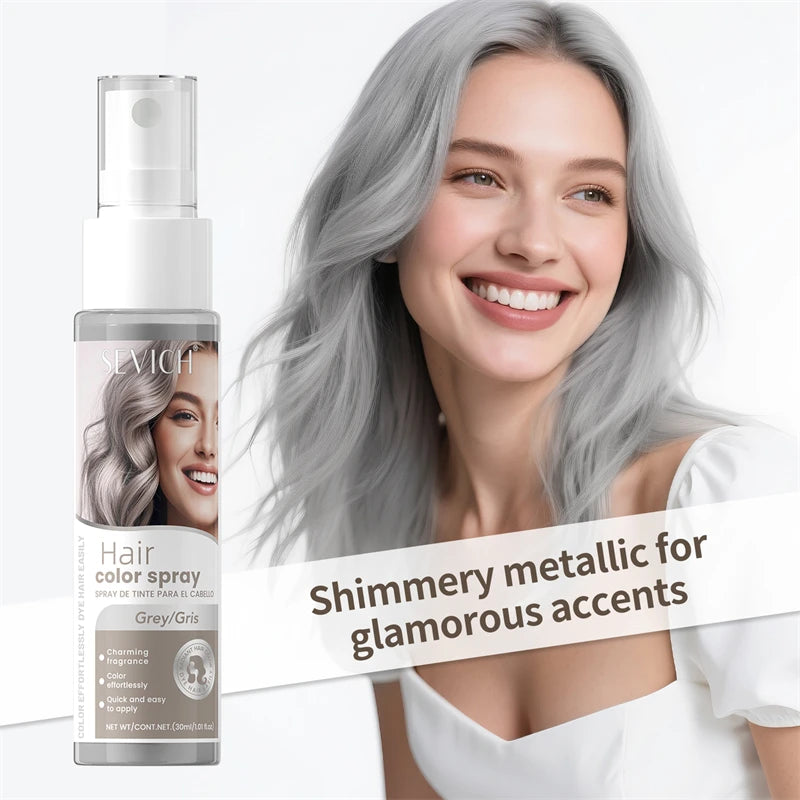 Sevich Hair Color Spray – Washable, 8 Colors | Party & Halloween Hair Dye Spray 30ml Peaceful Pleasures Health and Wellness gray 30ml