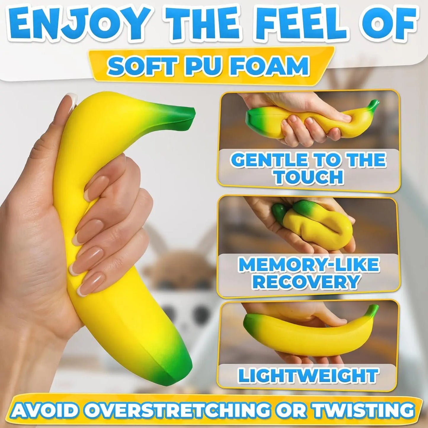 Giant Banana Squishy Slow Rising Fidget Toy – Stress Relief