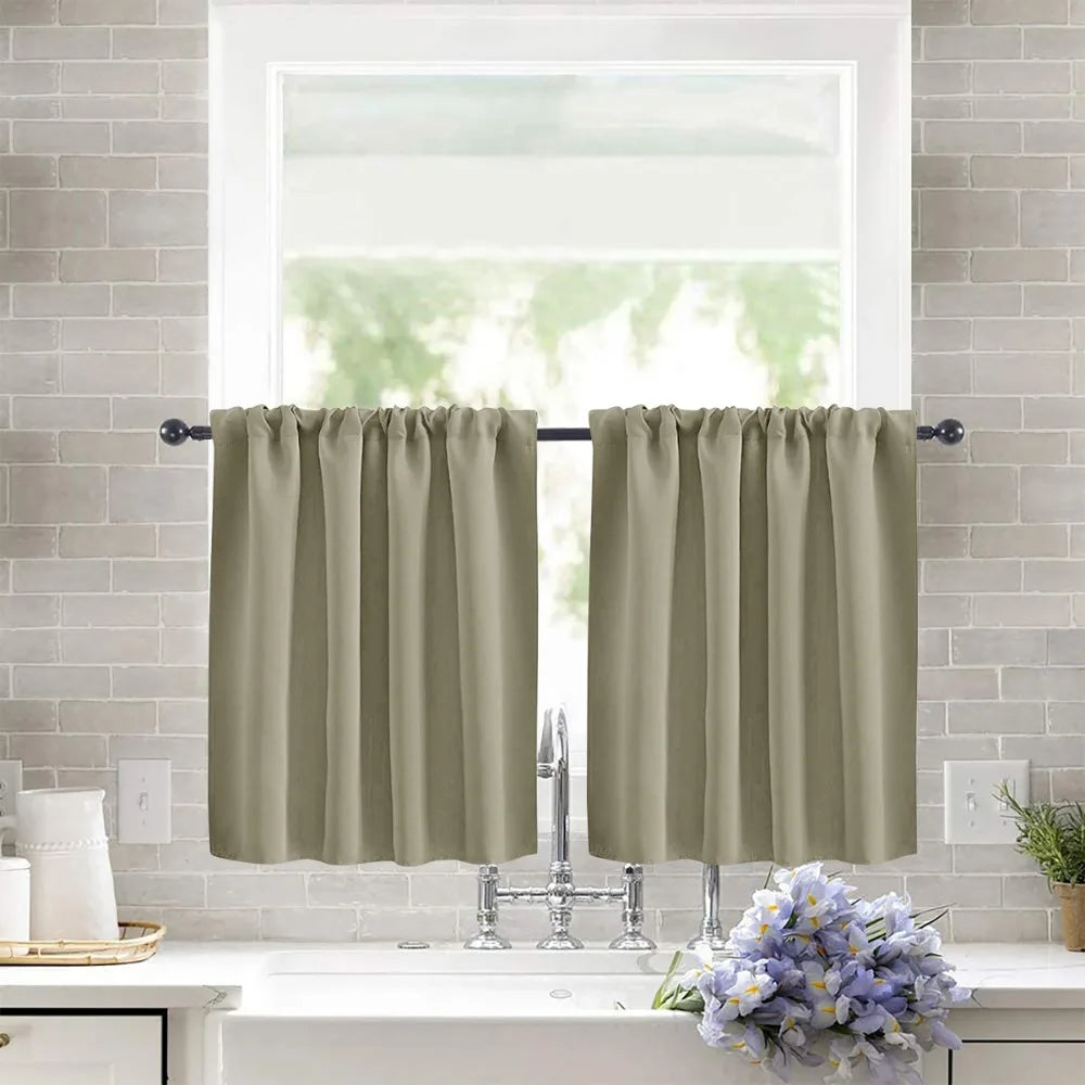 Short Tier Curtains | Half Window Panel – Light Filtering