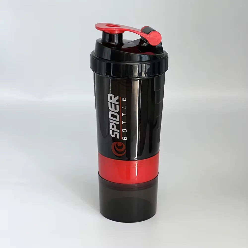 3-Layer Protein Shaker Bottle 600ml – Powder & Pill Storage