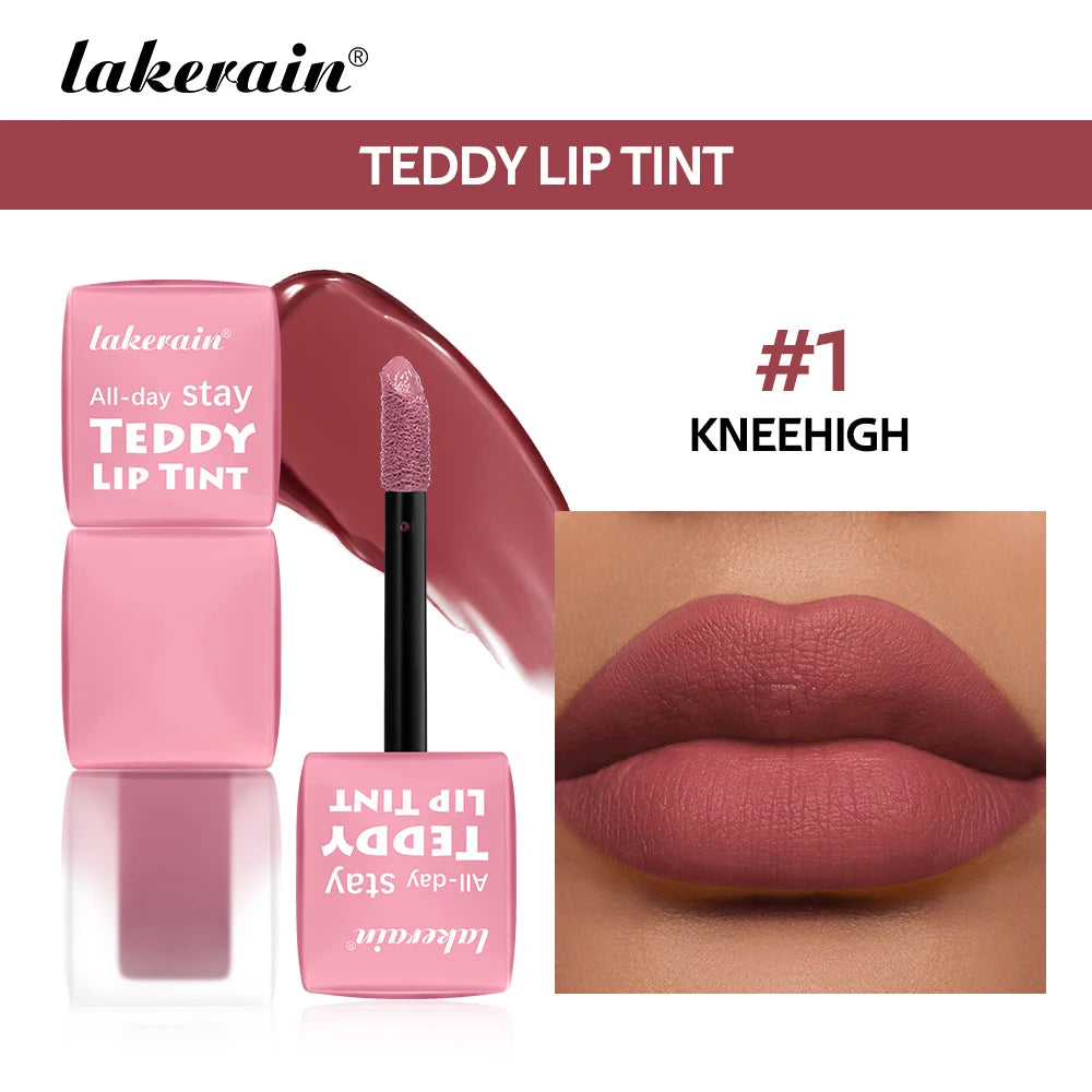 6pcs/set Teddy Velvet Non-stick Cup Lip Glaze Matte Lipstick Waterproof Longlasting Color Liquid Silky Saturation High Lip Gloss Peaceful Pleasures Health and Wellness 01 Kneehigh
