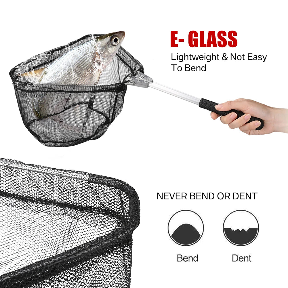 Fishing Net Foldable Collapsible Telescopic Fish Landing Net Durable Nylon Material Mesh Landing Net for Easy Catching Releasing Peaceful Pleasures Health and Wellness