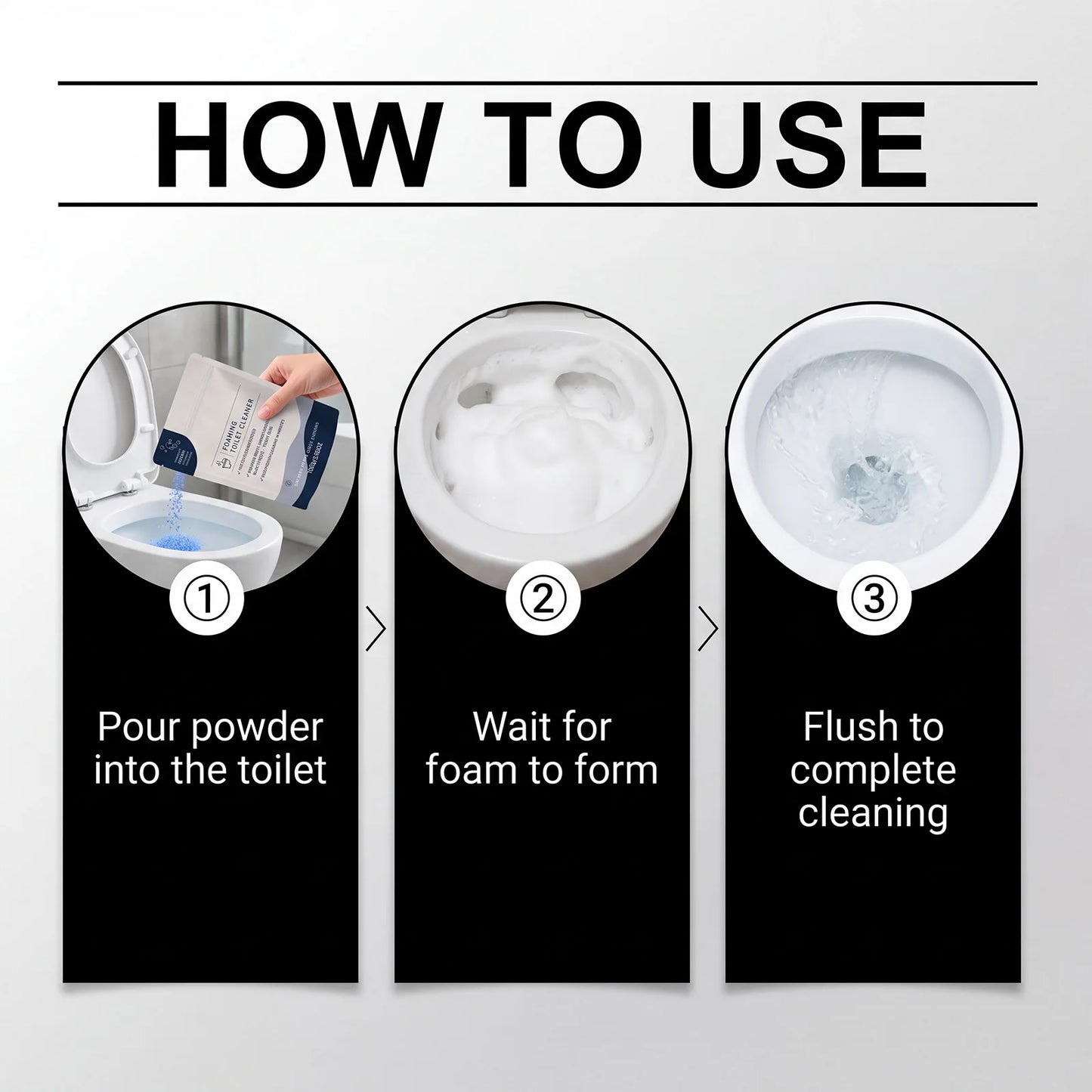 Foam Toilet Cleaner Powder – Removes Stains, Limescale & Odors