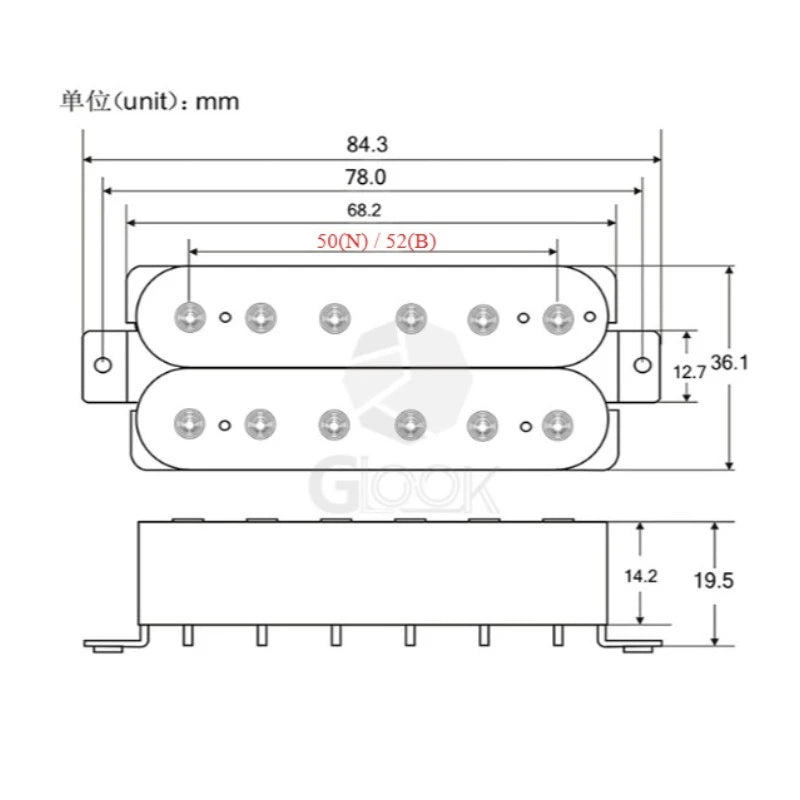 12 Stationary Electric Guitar Pickups Dual 4-Lead Coil Alnico5