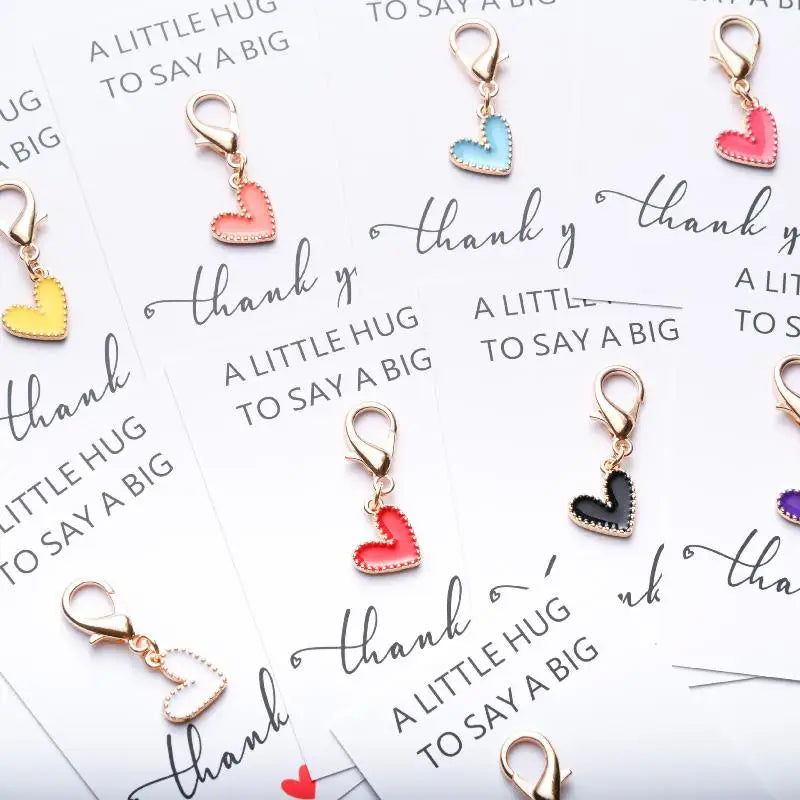 10pcs Heart Shape Keychains – Alloy Love Key Ring Set for Women