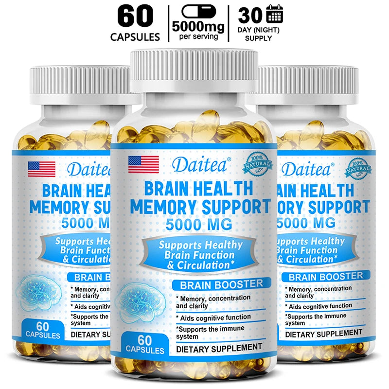 DETOXXTRA Nootropic Capsules 5000mg – Memory & Focus Boost Nootropic Supplement Peaceful Pleasures Health and Wellness 60 count-3 bottle