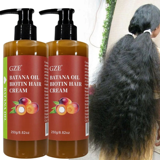 GZE Batana Oil Biotin Hair Cream Anti-Breakage 2 Pack 500g Hair Conditioning Cream Peaceful Pleasures Health and Wellness