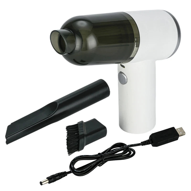 Portable USB Charging Handheld Vacuum Cleaner Easy Clean Brushless Motor for Car Household Wet Dry Cleaning Electric Peaceful Pleasures Health and Wellness WHITE