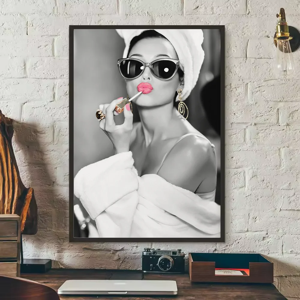 Audrey Hepburn HD Wall Poster – Waterproof PVC Sticky Decor Wall Art Poster Peaceful Pleasures Health and Wellness z4 50X70cmNoframe