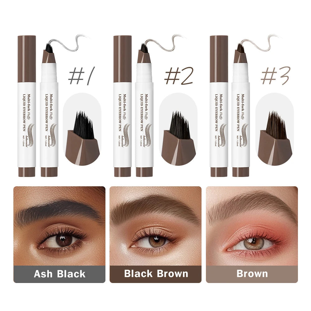 4D Microblading Eyebrow Pen With Forks Tip Long Lasting Waterproof Eyebrow Tattoo Pencil For Eyebrow Tattoo Makeup Peaceful Pleasures Health and Wellness