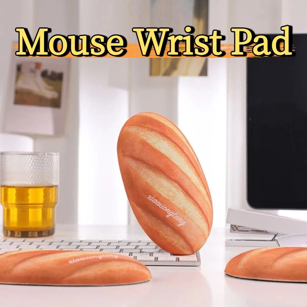 Easy To Clean Bread Shaped Mouse Wrist Pad Anti-slip Ergonomic Mini Wrist Guard Silicone Soft Hand Support Pillow School Peaceful Pleasures Health and Wellness