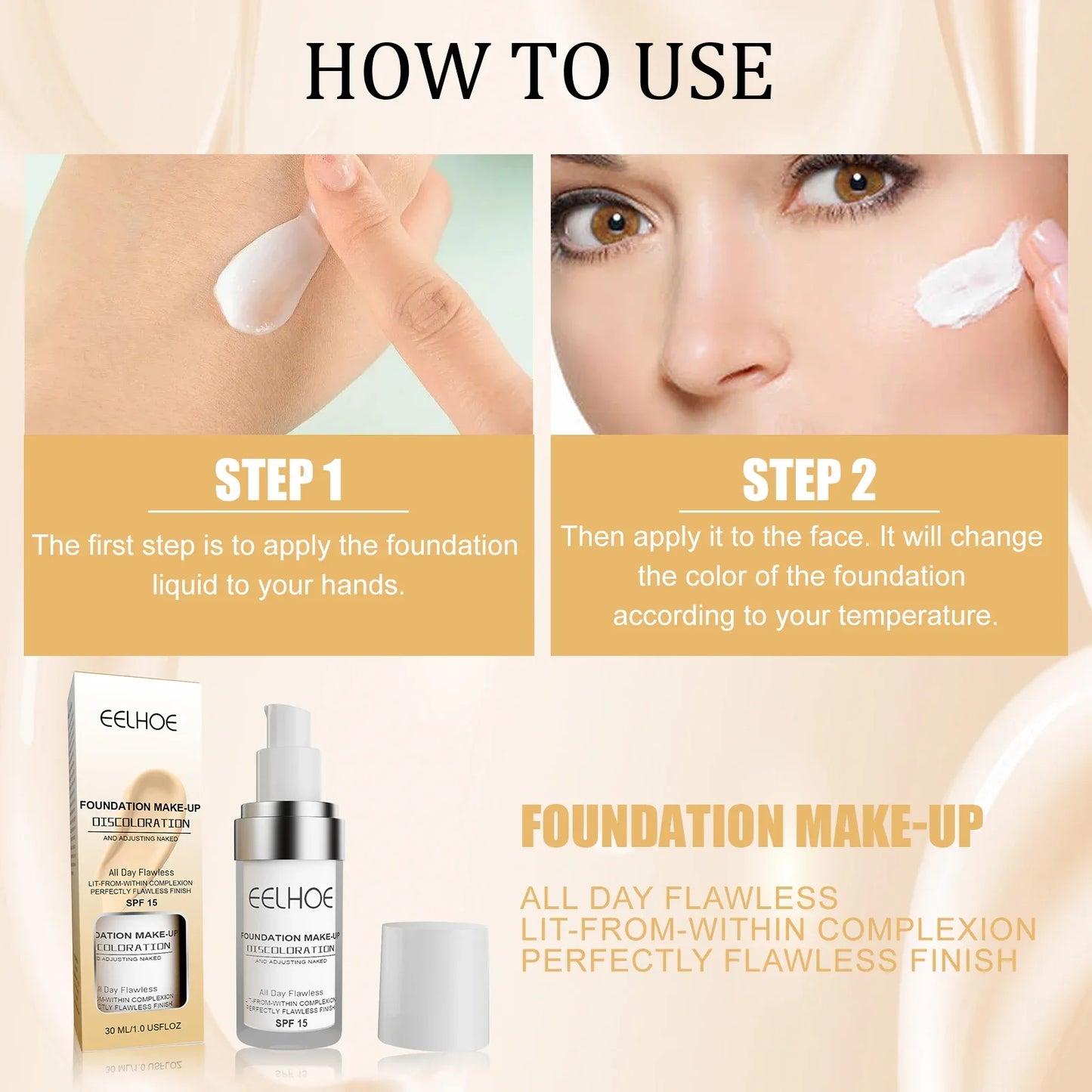 EELHOE Color Changing Liquid Foundation – Waterproof Full Coverage