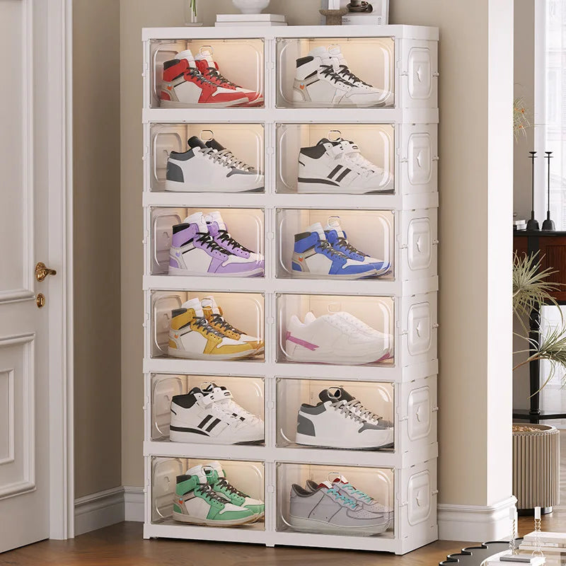 Upgraded Multi-Tier Clear Shoe Rack Heavy-Duty Unified Cabinet Large Capacity Transparent Dust-Proof Organizer for Home Entryway Peaceful Pleasures Health and Wellness