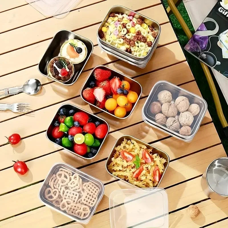 5pcs Stainless Steel Food Storage Stackable Meal Prep Boxes for Kitchen Fridge Lunch Ideal for Meal Prep Travel Kitchen Storage Peaceful Pleasures Health and Wellness