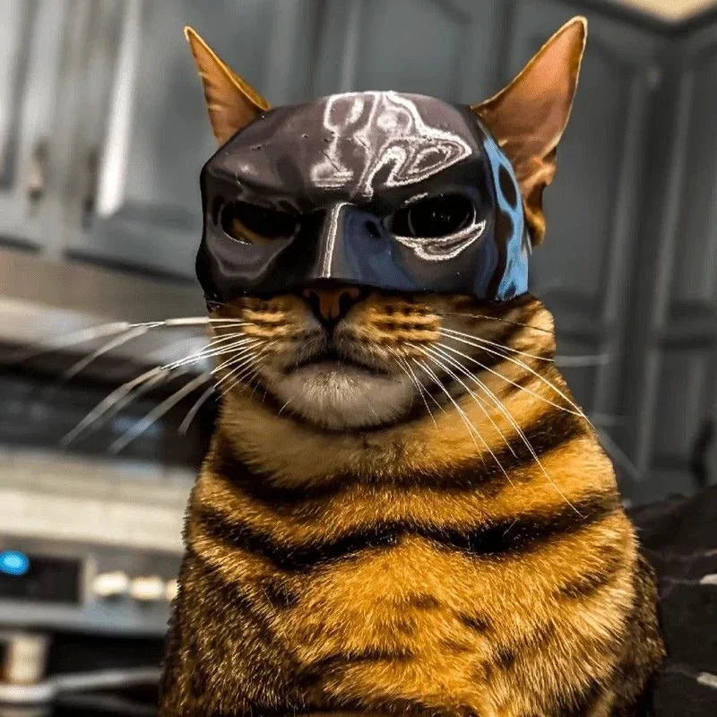 3D Printed Cat Bat Mask | Halloween Cosplay & Pet Photo Prop