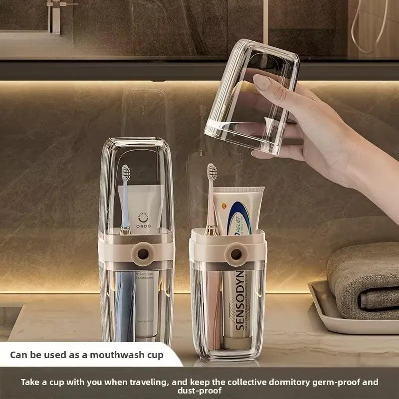 Portable Travel Toothbrush Cup Mouthwash Cup Residential School Toothbrush/Soap Storage Box Travel Outward Toothbrush Rack Peaceful Pleasures Health and Wellness