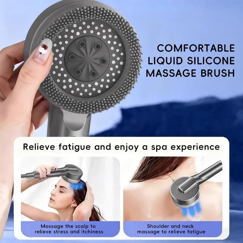 Gold Handheld Rain Shower Head Set – 4-Mode Water Saving
