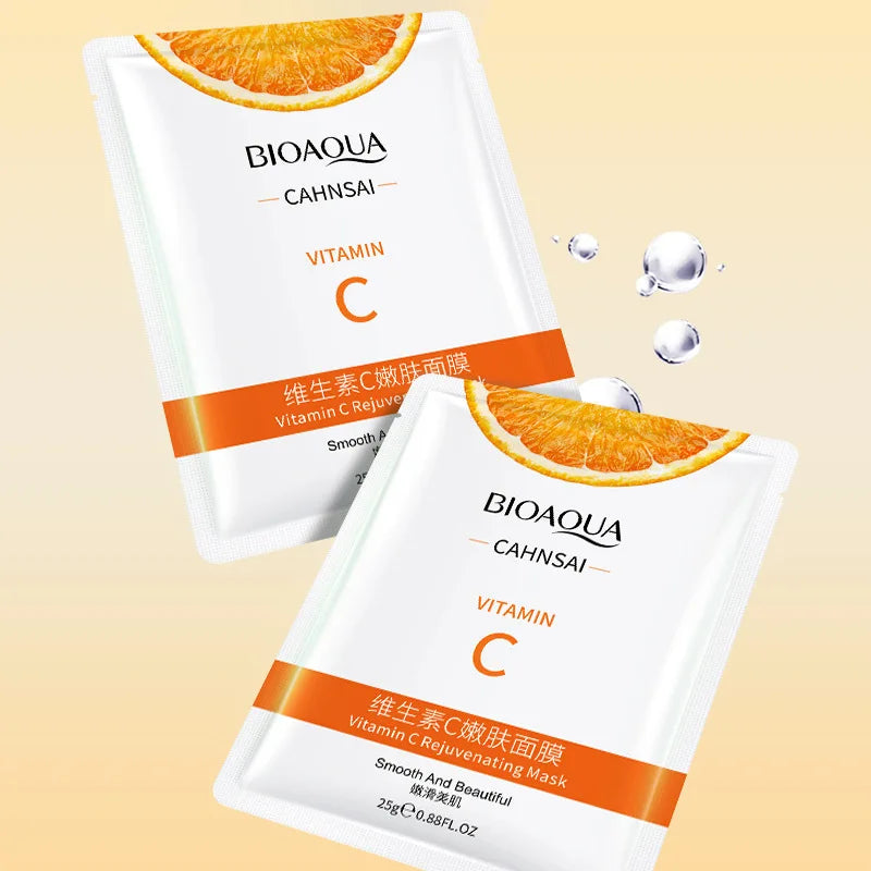BIOAQUA Vitamin C Facial Mask 10pcs – Brighten & Moisturize