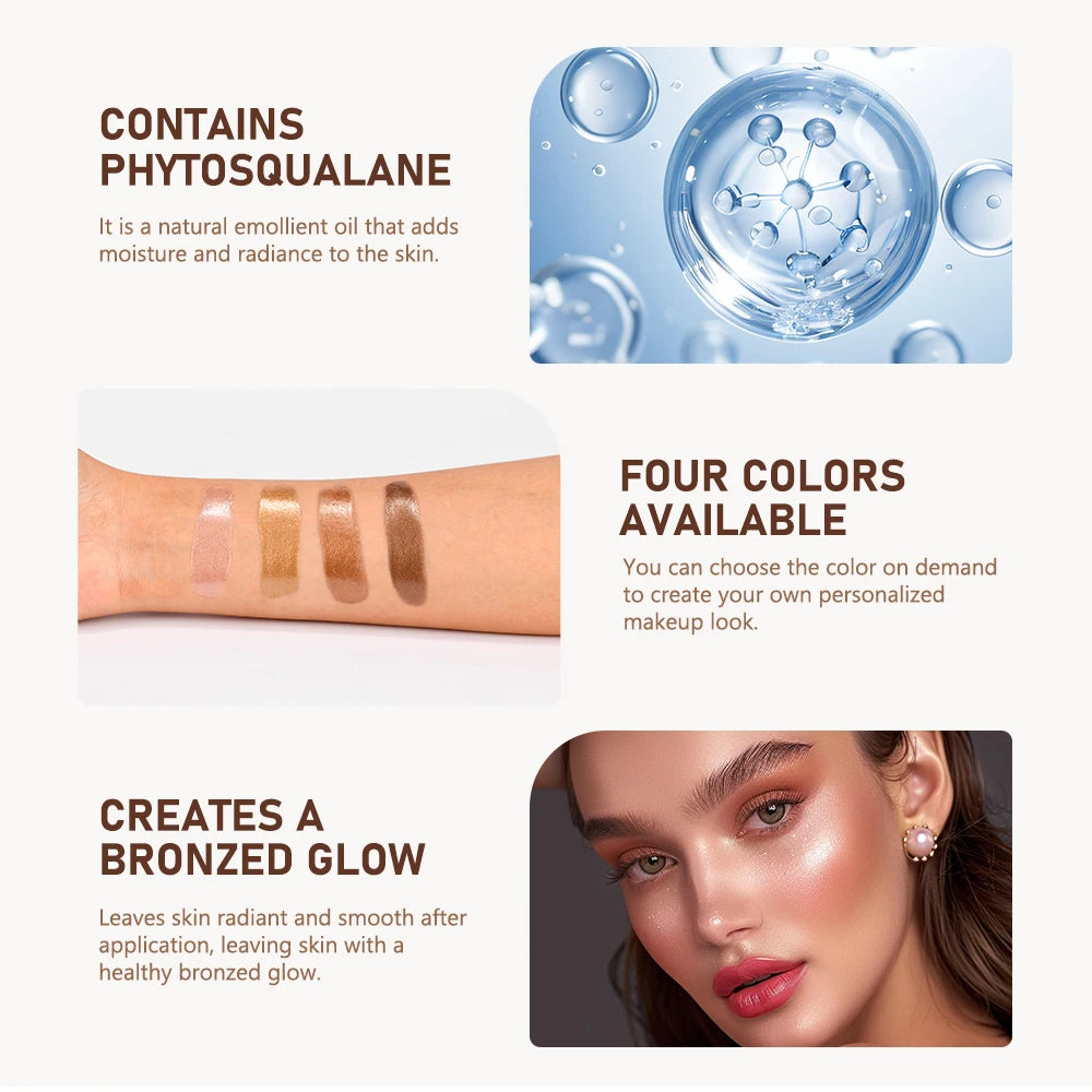 Bronzer Highlighter Drops Brightening Complexion And Contouring Facial Highlighter Mix Foundation Or Moisturizer Makeup Primer Peaceful Pleasures Health and Wellness