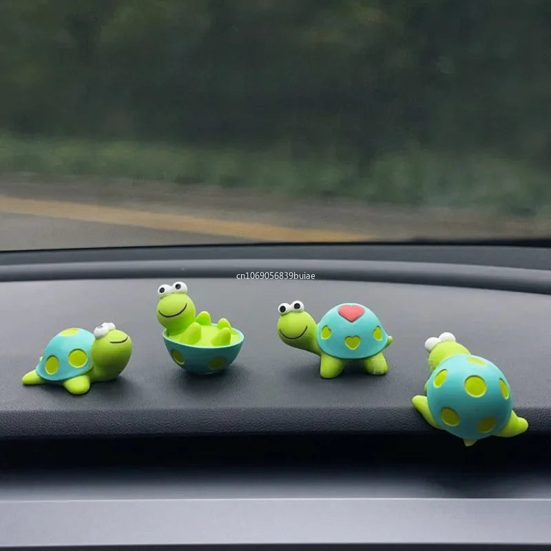 Mini Resin Turtle Car Dashboard Ornament | Cute DIY Decor