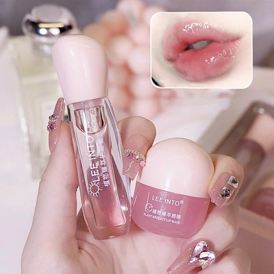Leeinto Plant Essence Lip Care Set – Gloss, Mask & Primer Lip Care Set Peaceful Pleasures Health and Wellness