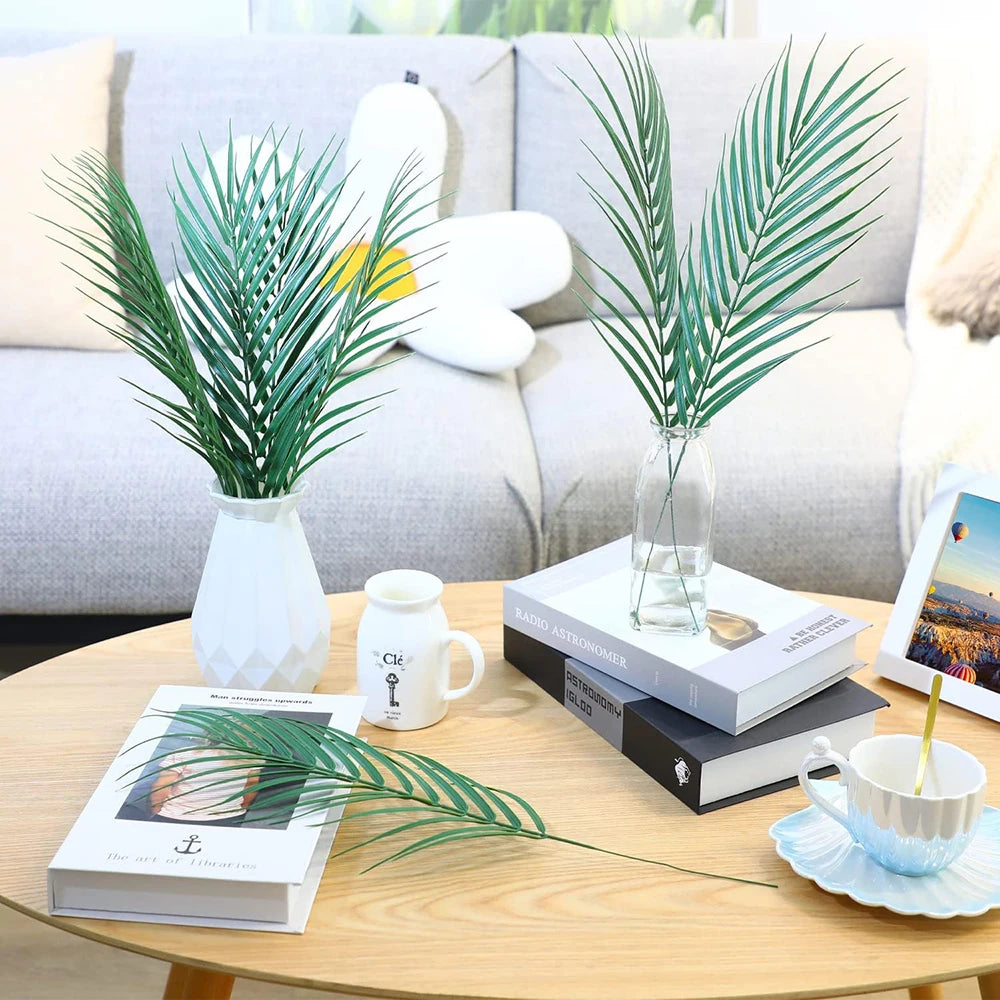 Artificial Tropical Palm Leaves 6/12pcs – Wedding & Home Decor